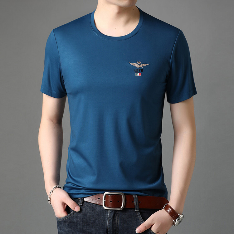 Pierre Cardin Air Force 81 Short-Sleeved T-Shirt for Men 2025 Summer New Round Neck Casual Ice Silk Half-Sleeved T-Shirt for Men