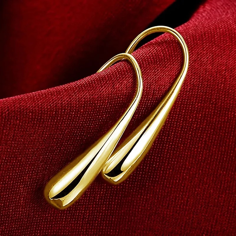 8g Weight Copper Ear Needle Material Earrings Classification 1 Pair Quantity Travel, Street, Shopping Occasion Copper Material U Shape, Water Droplets Pattern Women's Gender Plating Design Basic, Streetwear, Cool Style Style 1 Pair Basic Streetwear Cool Style U Shape Water Droplets Plating Copper Earrings 7