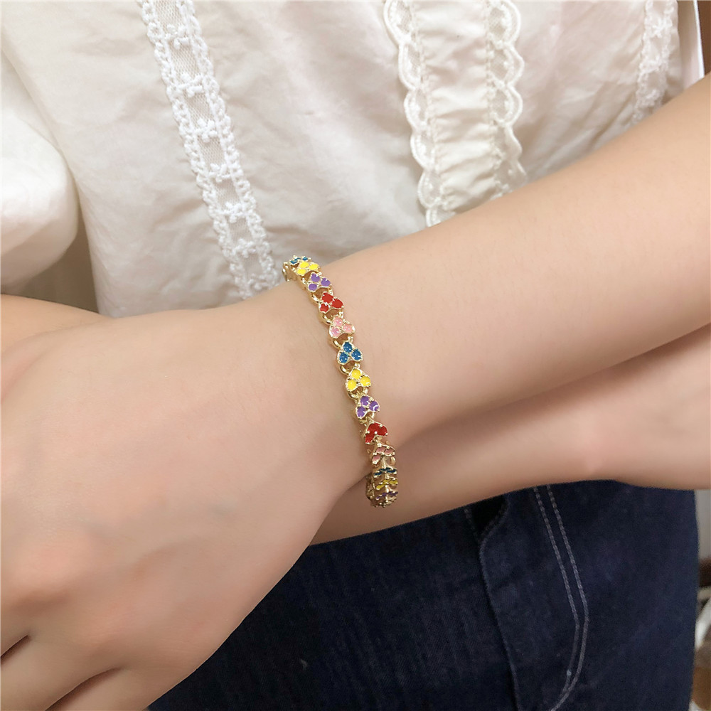 European And American Retro Roman Crystal Bracelet Color Drip Glaze Bracelet Bracelet display picture 2