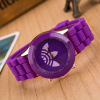 Shopee hot -selling fashion jelly color silicone watches simple triple four leaf grass student watches VOVA explosion watch