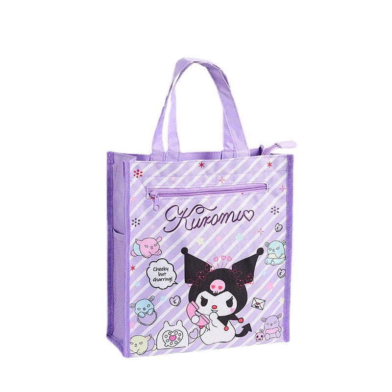 Bolsa de maquillaje impresa de tela Oxford de doble capa Bolsa DE ARTE lindo estudiante de dibujos animados portátil