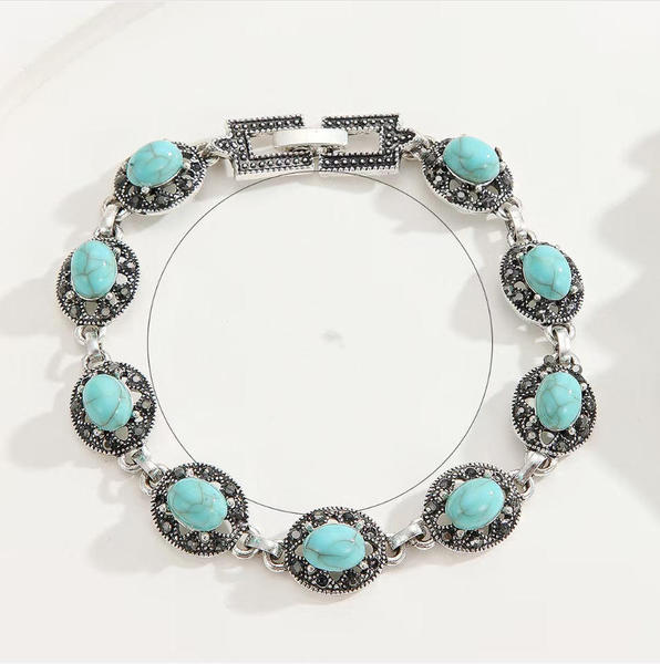 Fashionable universal elegant ethnic turquoise bracelet