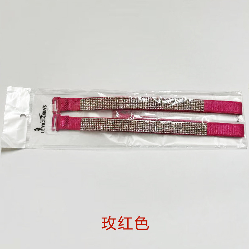 满天星带钻肩带-玫红色 / 宽1.5cm长38cm