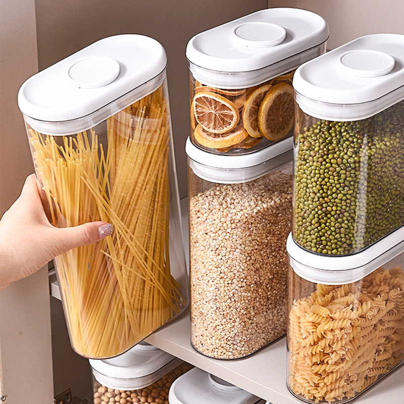 Kitchen Grain Sliding Cover Sealed Can Food Moisture-proof Sealed Box Tea Seasoning Storage Can Dry Goods Storage Box