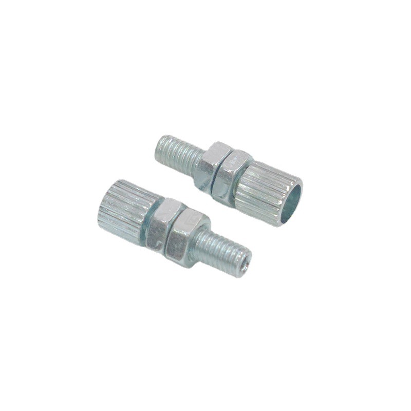 Tornillo moleteado ajustable de cabeza plana, recto, de hierro galvanizado, M6M5 con tuerca, tornillo cilíndrico de cabeza alta
