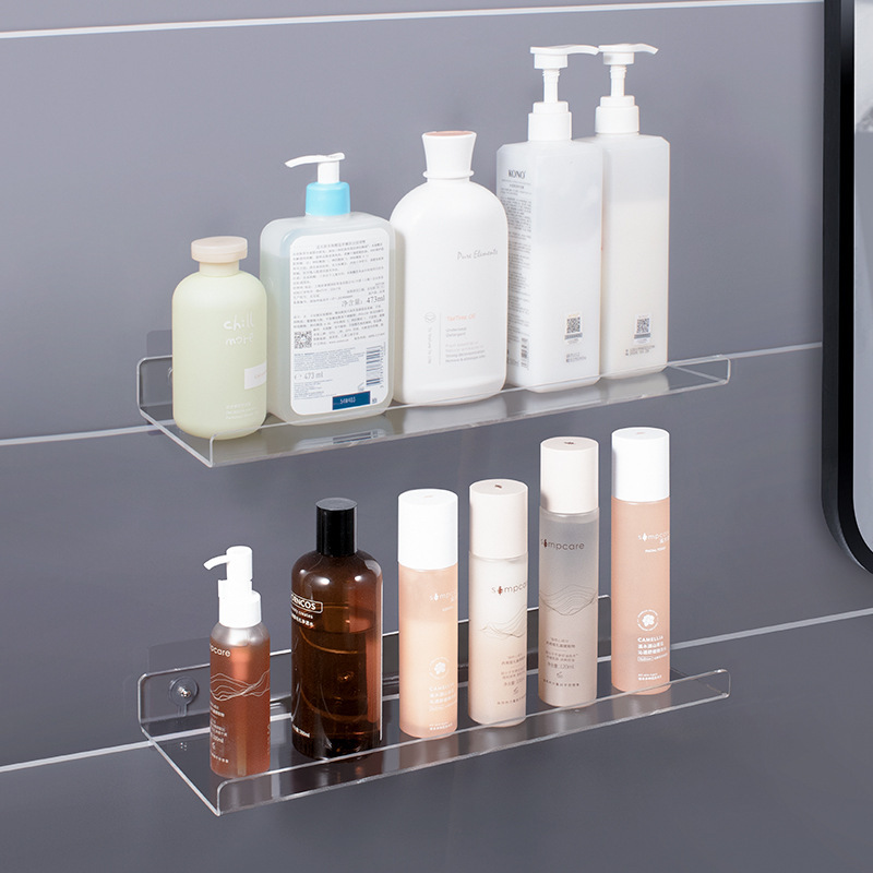 Acrylic Shelf Partition, No-Drill Wall-Mounted Straight Shelf for Kitchen, Bathroom, Study Room Wall Storage