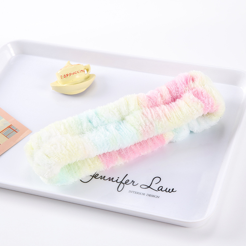 Arco banda de pelo al por mayor de las niñas de color sólido todo partido de maquillaje absorbente de sudor-limpieza lavado de cara correa de muñeca de franela banda de pelo