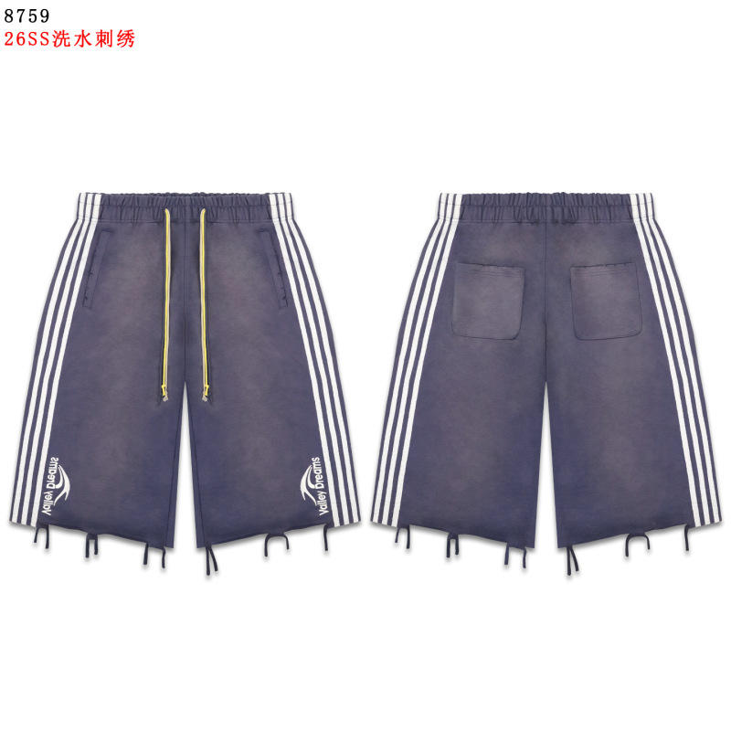 Valley washed loose-fit mid-length pants, cross-border shorts, unisex casual athletic pants, three-quarter length pants, new trendy style