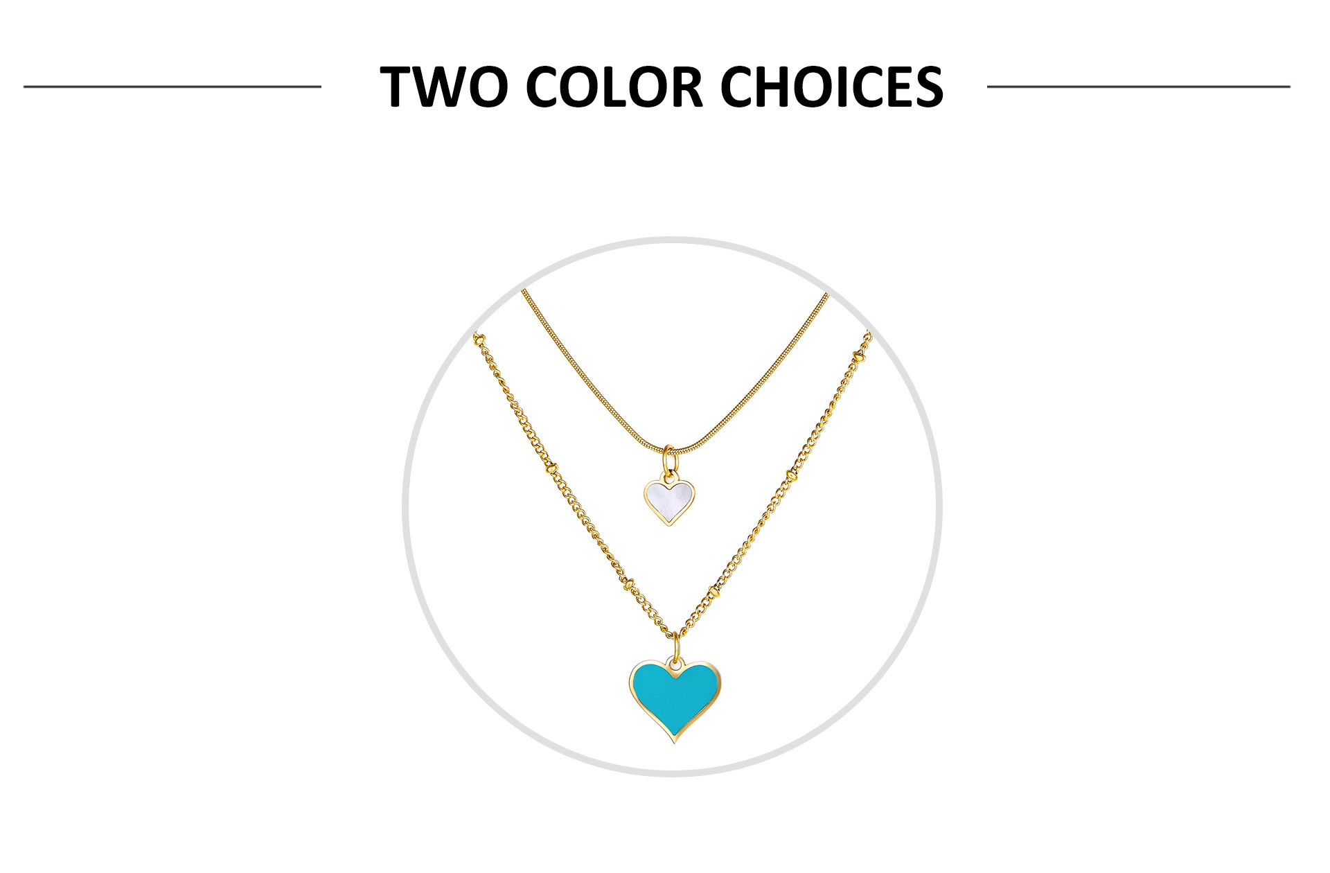 Fashion Heart Shape Stainless Steel Plating Layered Necklaces 1 Piece
