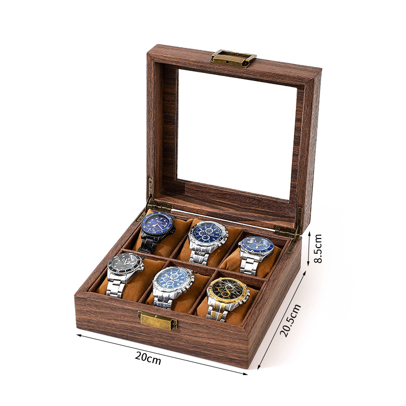 6 자리 이중 열 시계 상자