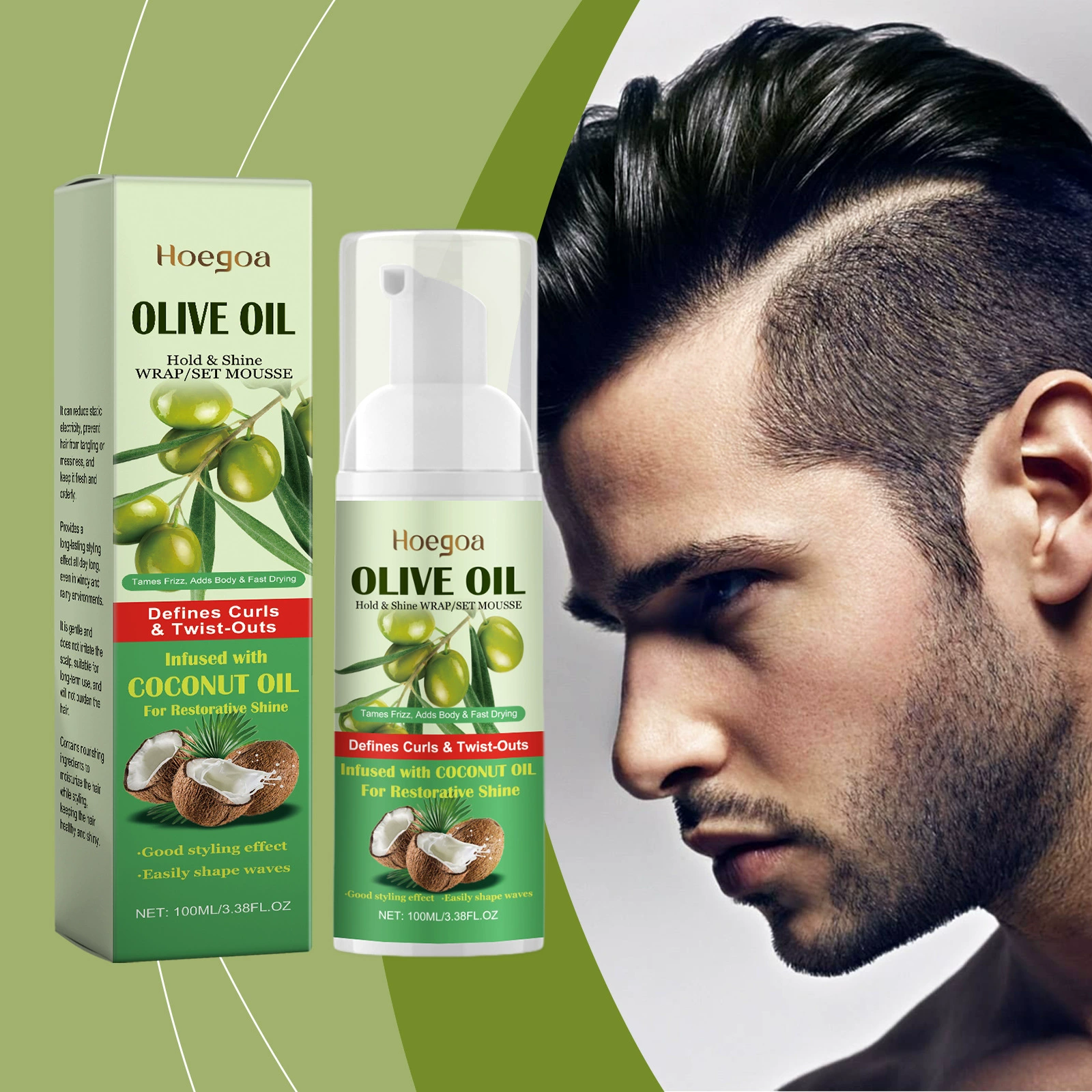 HOEGOA волосы укладка пены мусс освежающий контроль масла легкий рулон пушистый и долговечный мусс сухие волосы