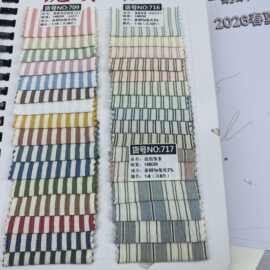 春夏色织新品韩风肌理格子条纹男女童装衬衫连衣裙吊带鞋材裤料
