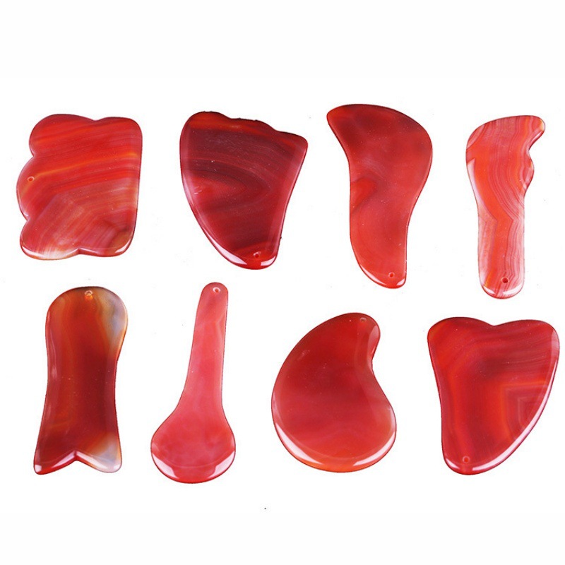 厂家直销玉石玛瑙刮痧板玉器拨筋刀面部刮痧按摩点穴笔现货批发