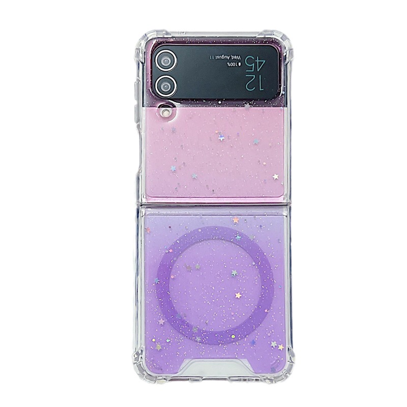 Candy Farbe Glitzer Handyhülle Mit Magnet Für Samsung Z Flip_voghion.com