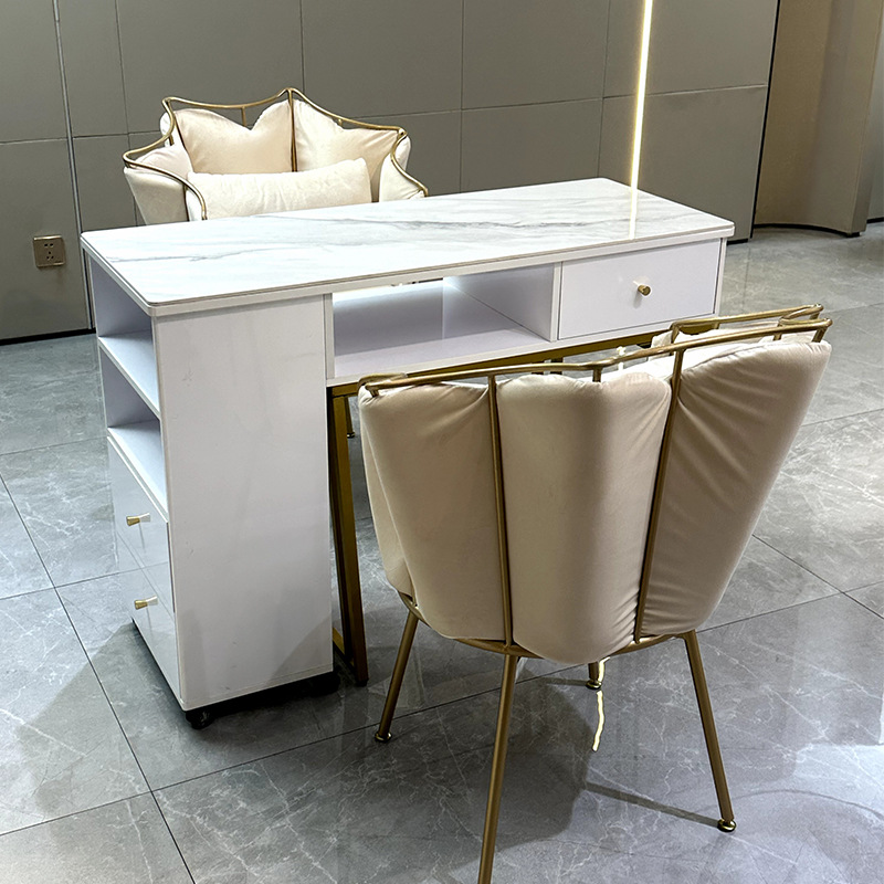 Mesa y silla de manicuras de moda en línea, simple y económica, mesa de manicuras de estilo japonés, mesa de manicuras de doble persona
