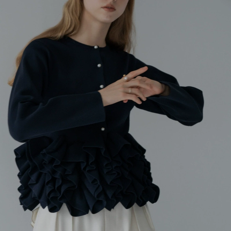 Рубашка с длинным рукавом, кардиган, свитер, пиджак, стиль Chanel, кросс-граничная торговля