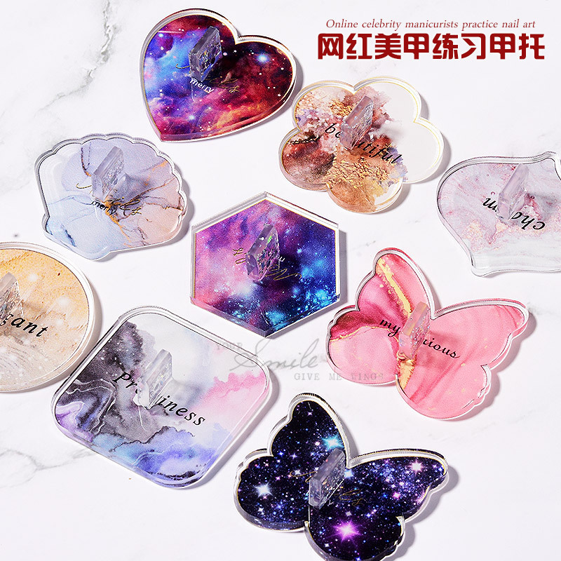Trendy Japanese Instagram-Style Acrylic Nail Practice Stand Display Base Holder for Nails, Round Butterfly Nail Tips Holder Trendy Japanese Instagram-Style Acrylic Nail Practice Stand Display Base Holder for Nails, Round Butterfly Nail Tips Holder
