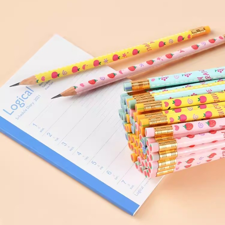 Nakabayashi Zhonglin Japón importado HB Escuela Primaria estudiante lápiz lindo lápiz de madera en caja redonda de cinco lados