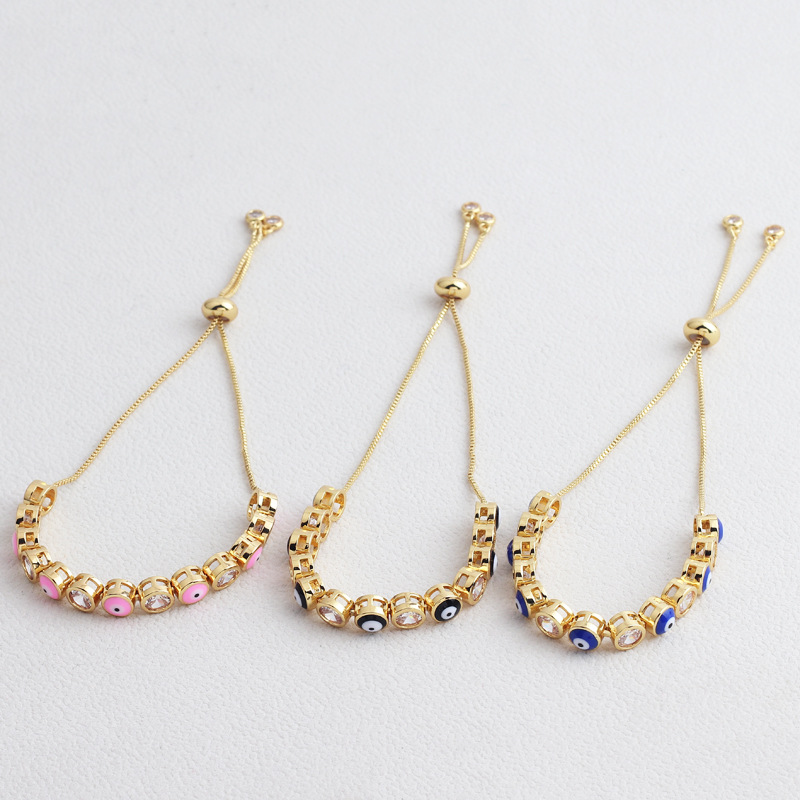 Fashion Devilu0027S Eye Copper Bracelets Inlay Zircon Copper Bracelets