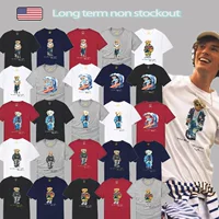 24SS спот POLO BEAR совместное название с круглым вырезом медведя Лавллен летняя пара футболка с короткими рукавами