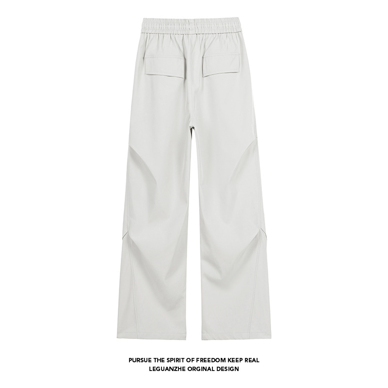 Pleated Design Sense Men's Cargo Spring Autumn American Style Functional Outdoor Quick-Dry Loose Straight Paratrooper_voghion.com