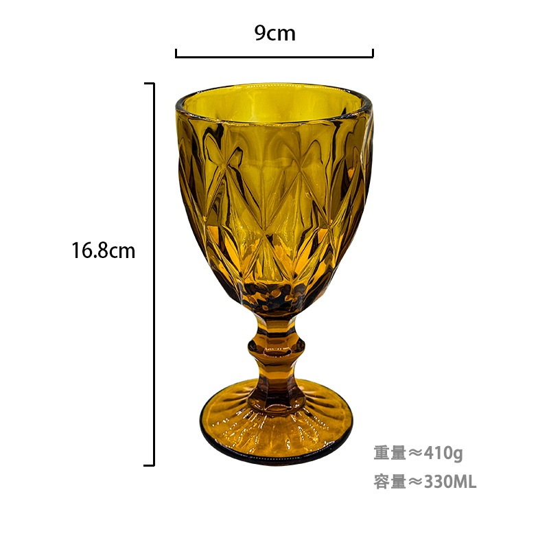 Copa de vino tallada al estilo europeo, vidrio grueso, para bodas, color retro, suministro directo de fábrica