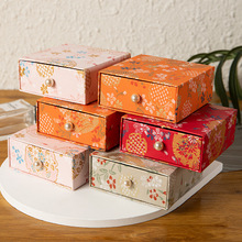 国风刺绣抽拉首饰包装盒纸质文玩手镯手链珠宝饰品收纳包装首饰盒