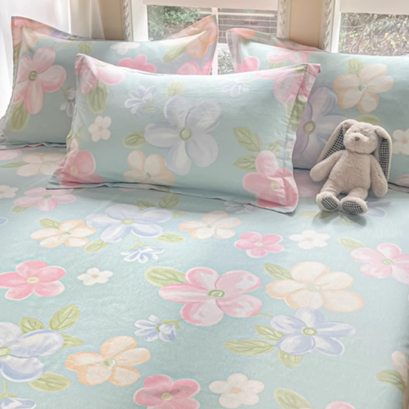 Sábana de algodón puro de una sola pieza engrosada 100 dormitorio de algodón cama individual para niños sábana de estudiante de tres piezas doble nuevo