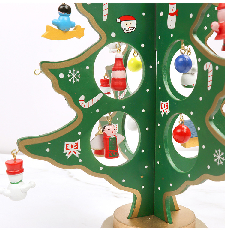 Christmas Cute Christmas Tree Wood Party Ornaments display picture 2