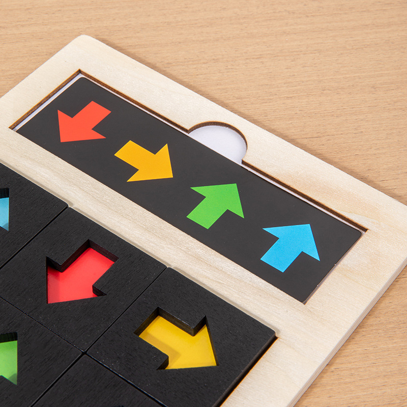 Dirección de madera, juego de color cognitivo, educación temprana, iluminación, entrenamiento intelectual, rompecabezas, bloques de construcción, juego de mesa, juguetes