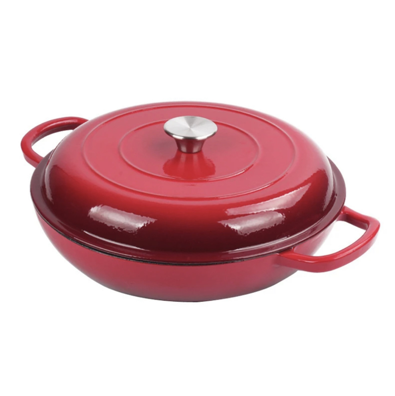 Cross-border 30cm Double-handled Non-stick Seafood Pot, Compatible With All Cookware, Cast Iron Enamel Soup Pot_voghion.com