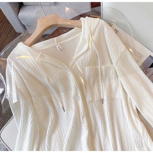 Large women's clothing 300 lbs plus size summer loose Korean style hooded sun protection coat slimming air conditioning shirt