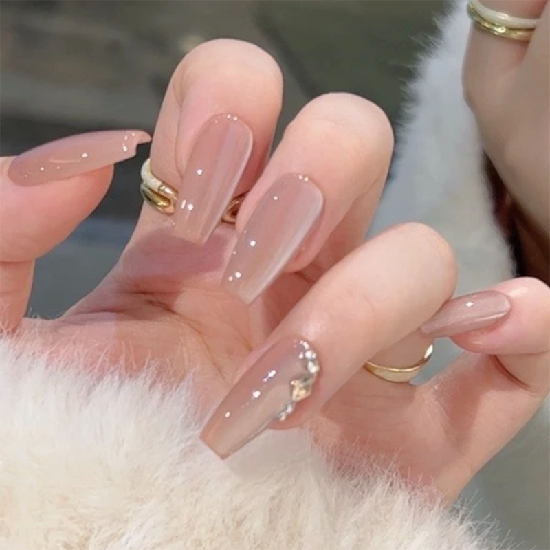 Fashion white moonlight cat eye diamond flash wear nail patch removable nails White finished product wholesale