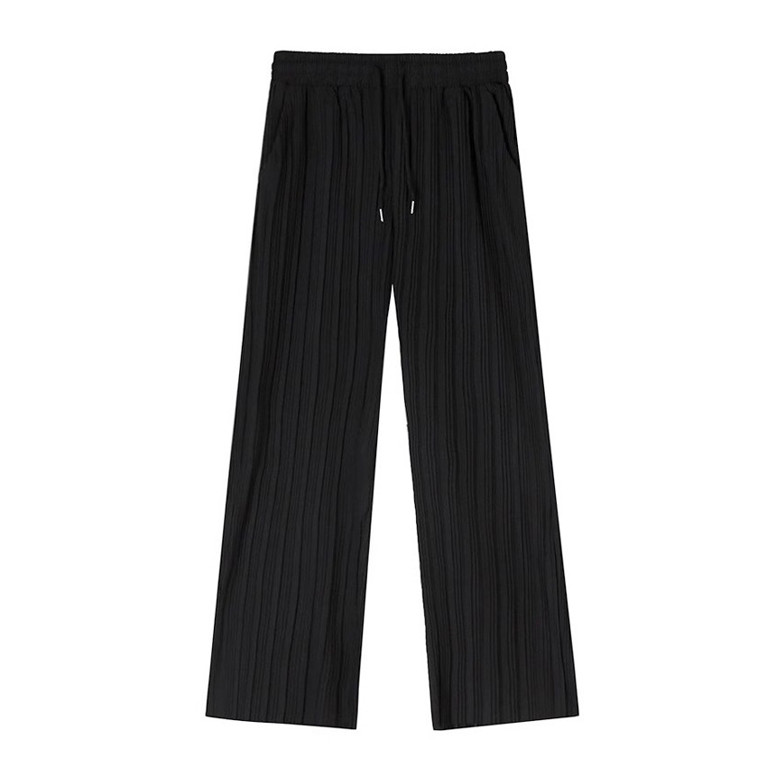 Pantalones de cintura elástica de hielo, pantalones de piernas anchas, fábrica de verano al por mayor, pantalones de hombre delgados
