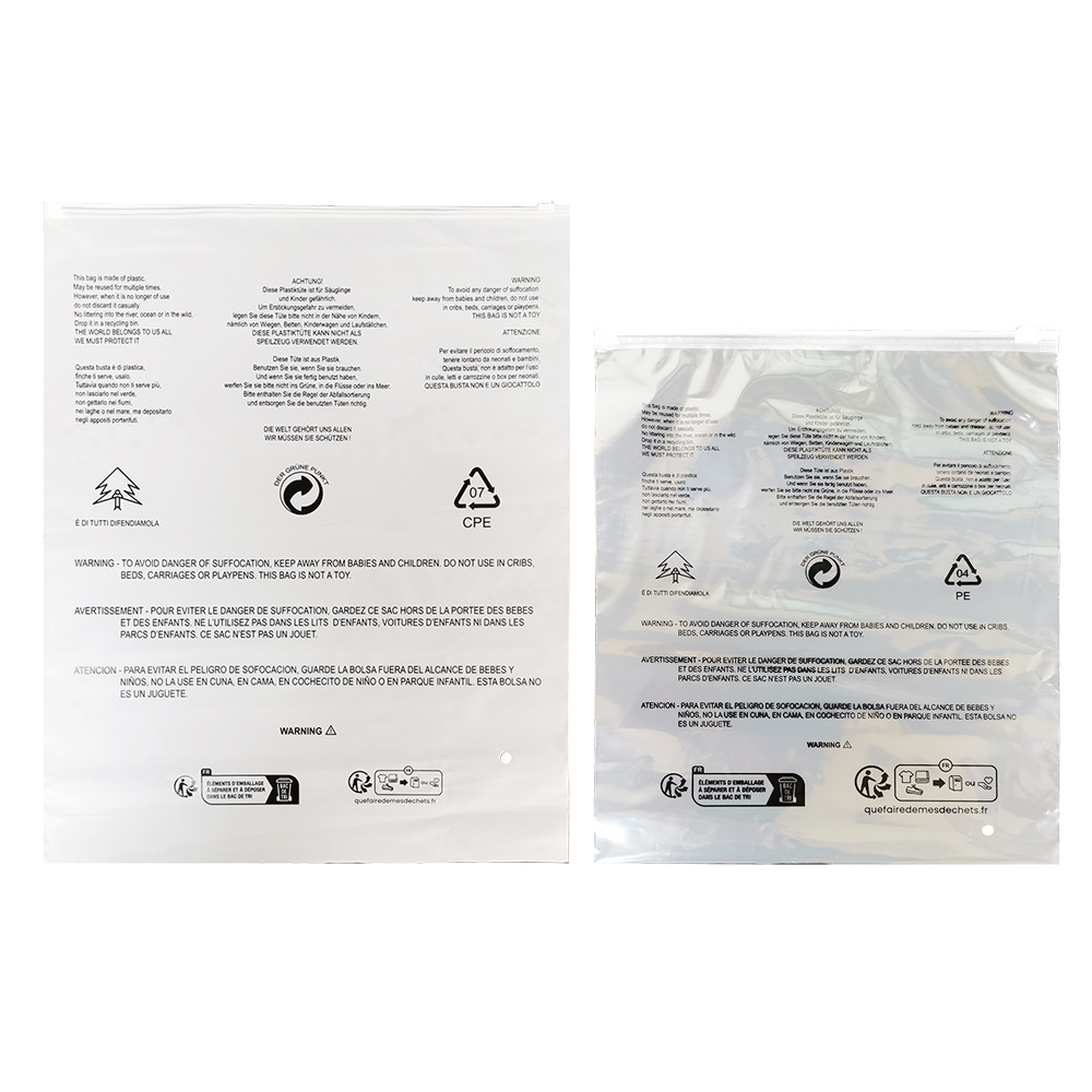 Palabras de advertencia Bolsa con cremallera Spot Seis países Palabras de advertencia Transfronterizo Amazon Temu Bolsa de embalaje Bolsas de advertencia