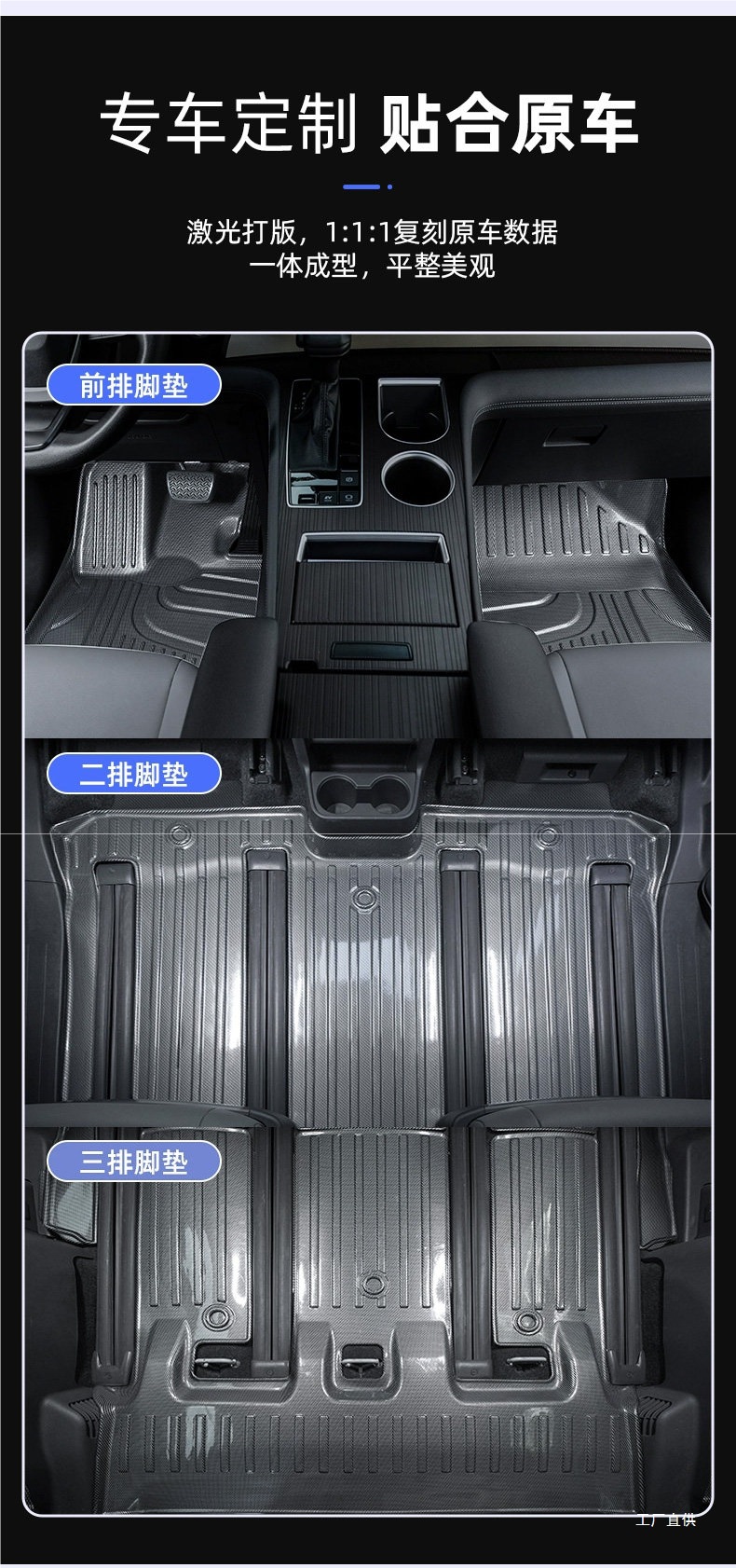 Five Blessings Golden Ox Carbon Fiber Pattern Tpe Car Floor Mats for Audi, Aito M7, Li Auto L7, Buick Gl8, Lanzheng, Denza, and Peihui