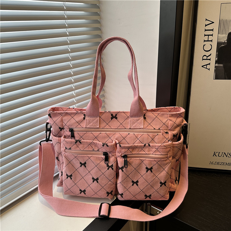 Trendy Corduroy 2026 Stylish New Unique Aesthetic Casual Korean Style Large Capacity Shoulder Tote Bag for Women Trendy Corduroy 2026 Stylish New Unique Aesthetic Casual Korean Style Large Capacity Shoulder Tote Bag for Women