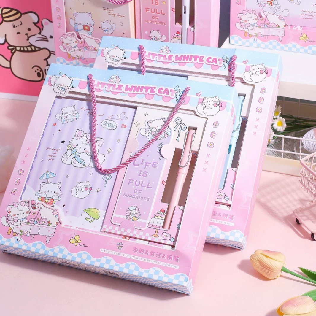 Новый продукт Jingu 36K Cat Meow подарочная сумка-набор с изящными закладками, ручками и тетрадями