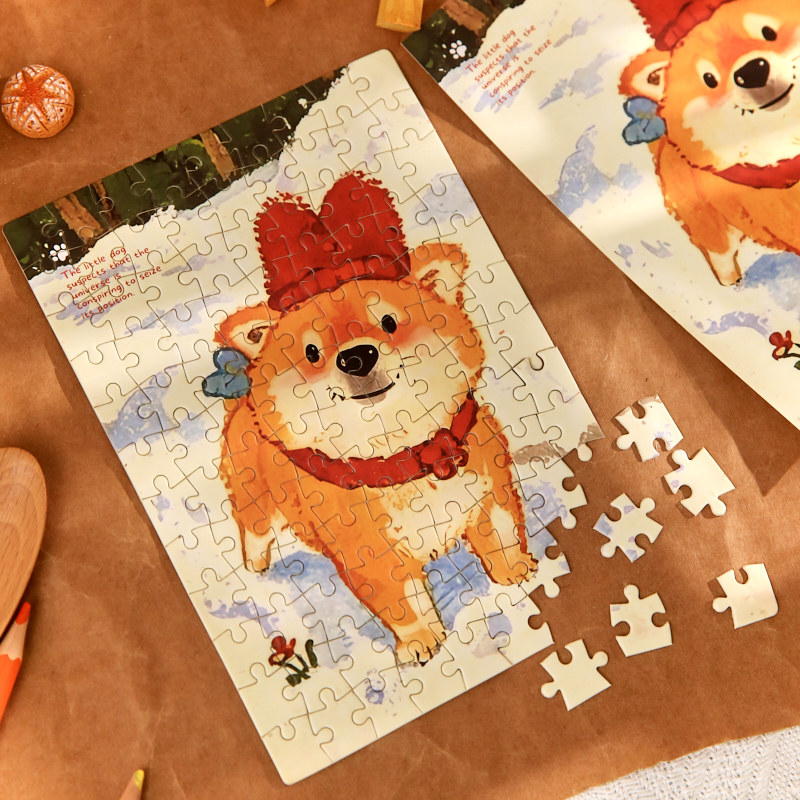 Mr. Paper Cute Cute Pet Puzzle Caja de regalo Ao Woo Diario Ilustración de dibujos animados original Marco de fotos Puzzle Decoración de escritorio