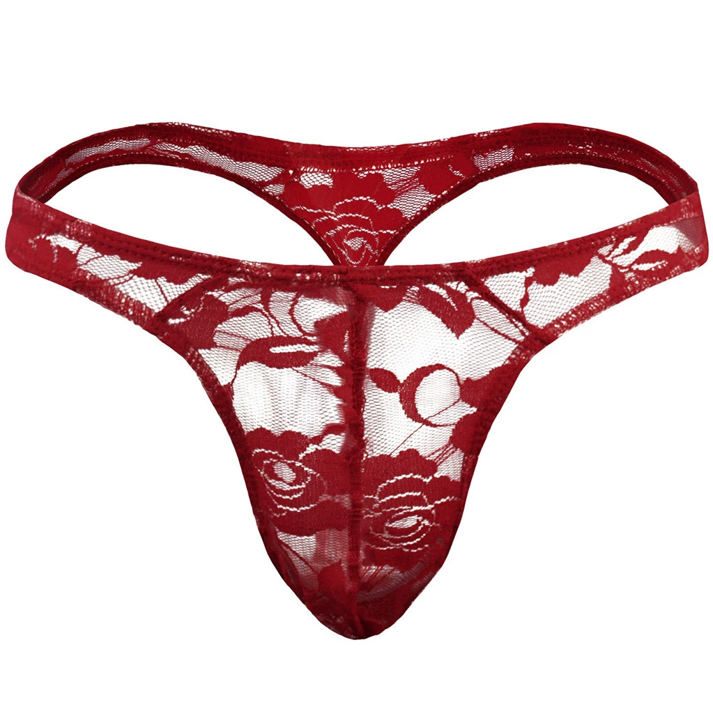 Floral Lace Sexy Thong Underwear with Sheer Mesh, Comfortable Fit, Available in Many Colors For Women