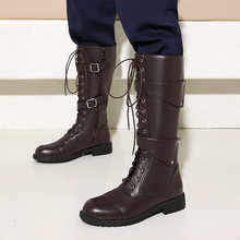 【2025秋冬】新款男式皮靴外贸大小码38-49cos中筒靴系带马靴