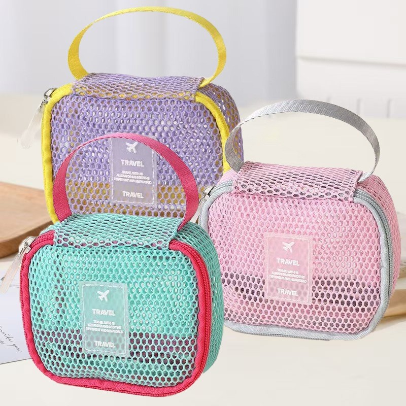 Lightweight Mesh Makeup Bag, Large Capacity, High-End Cosmetics, Portable Multi-Functional Storage Bag, Skin Care and Toiletry Bag