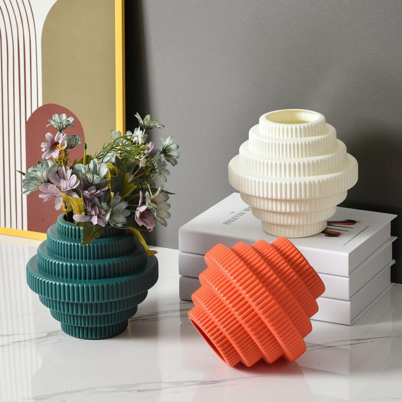 Jarrón decorativo de plástico estilo nórdico, resistente a caídas