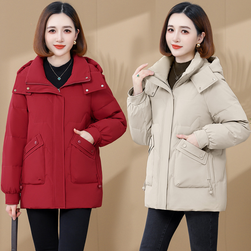 Women's down Jacket 2025 Winter Fashion Versatile Elegant Middle-Aged Mom Thick Warm White Duck down Coat