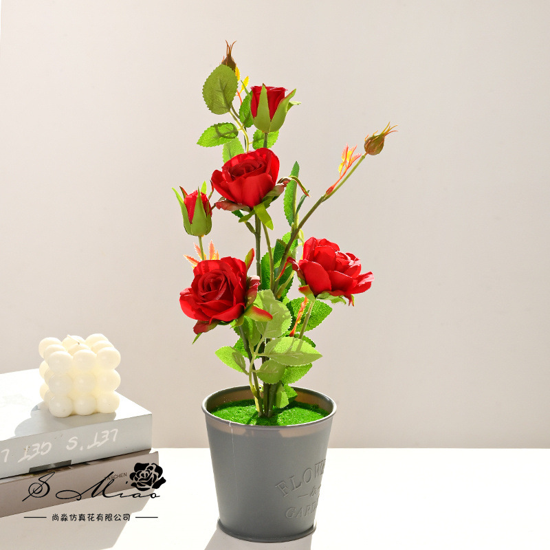 flores falsas estilo pastoral rosa pequeña flor de simulación bonsai decoración creativa flor de moda plantación verde artificial simulación maceta