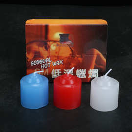 跨境滴蜡玩具低温蜡烛婚庆装饰蜡烛照明跨境三色装氛围不易烫蜡烛