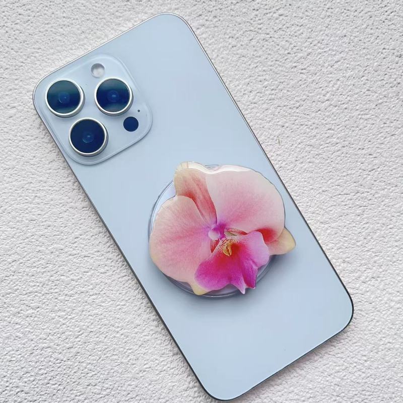 ins オーキッドアクリル接着剤磁気携帯電話ホルダーデスクトップ折りたたみポータブルオーキッド磁気携帯電話ホルダー|undefined