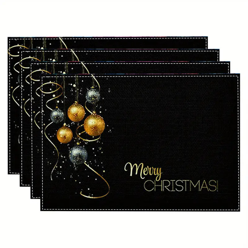 Transfronterizos lino almohadilla de mesa Aliexpress TEMU Amazon almohadilla de mesa cuadrada búfalo rojo almohadilla de Navidad Día de la Independencia