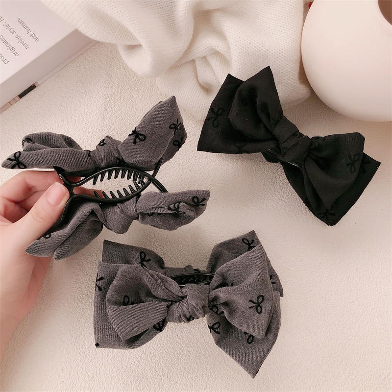 Clip de cabello de alta sensibilidad tela clip de arco tocado de cabeza de mujer clip de agarre de cabello de tiburón de tamaño grande clip de cabello