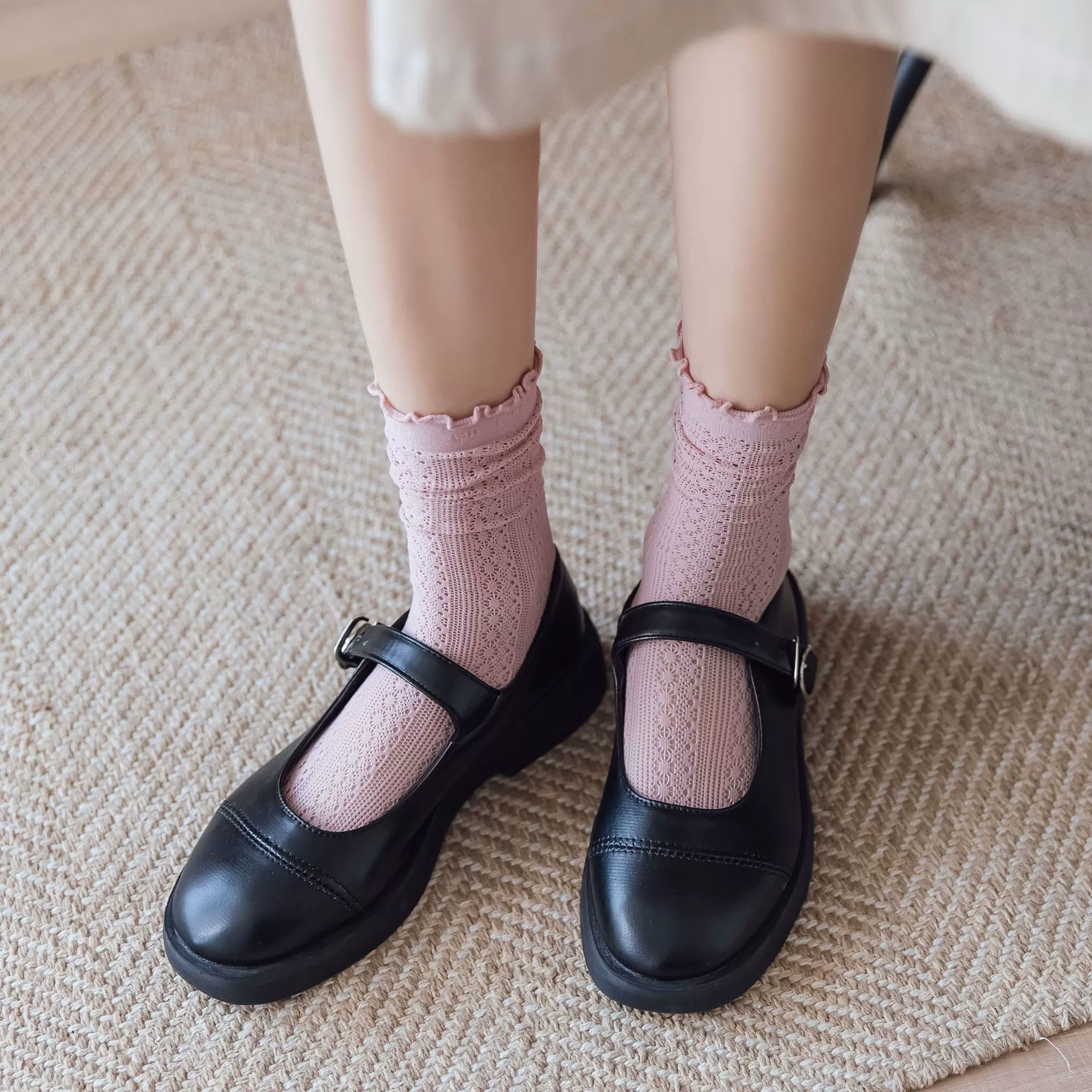 Tide, breathable Japanese summer thin knee socks, mid-length